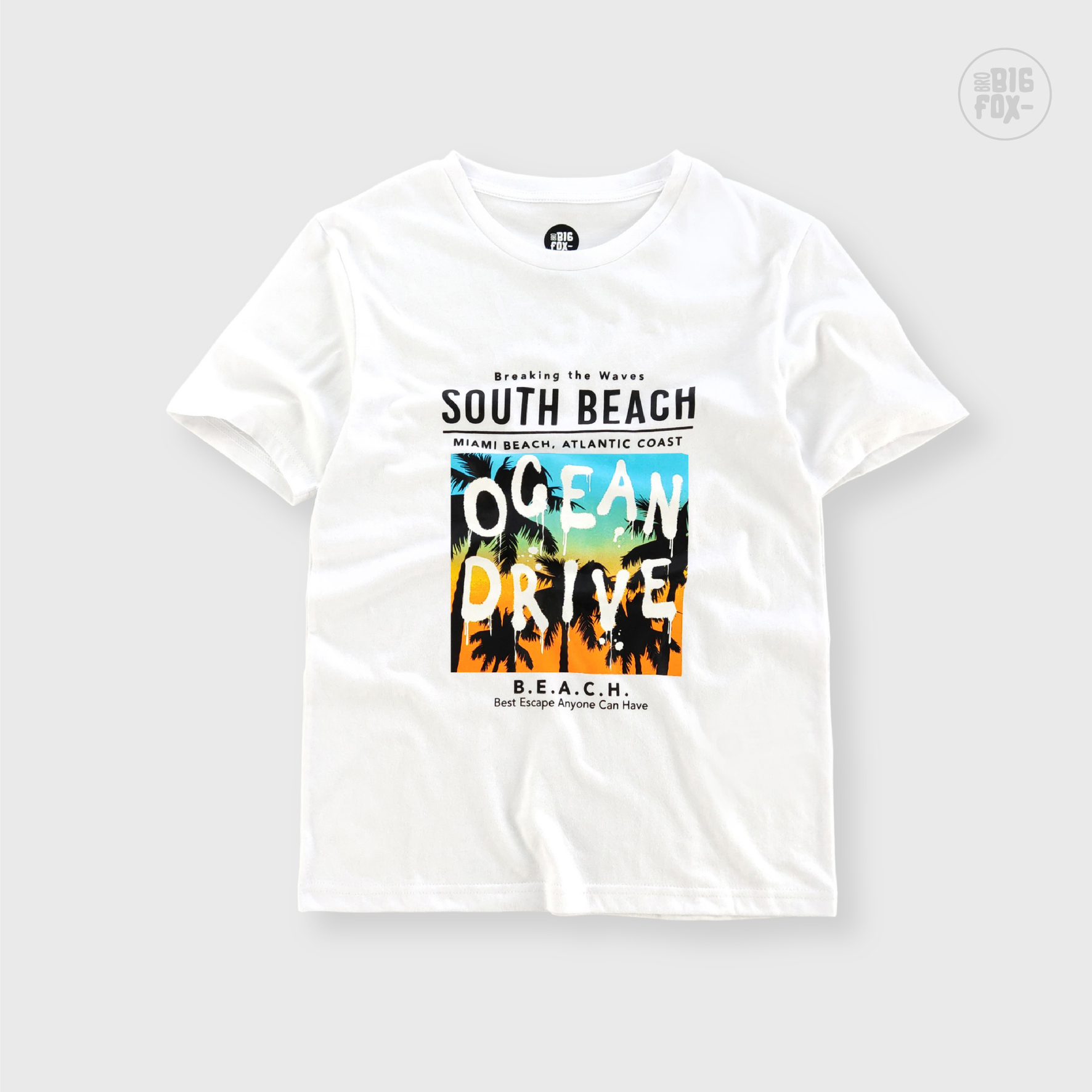 Bộ Bé Trai Bigfox, Bộ Cộc Tay Trẻ Em Mùa Hè Chất Cotton Mát In Hình South Beach