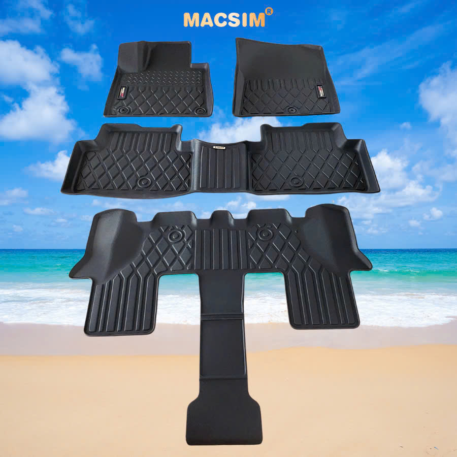 Thảm lót sàn xe ô tô Kia Sorento 2021+ (3 hàng ghế)Nhãn hiệu Macsim chất liệu nhựa TPE cao cấp màu đen