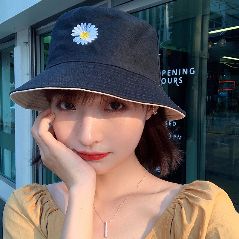 Nón Bucket Đẹp, Mũ Bucket Cụp Vành Nam Nữ, Mũ Chống Nắng Hoa Cúc Siêu Cute MD07