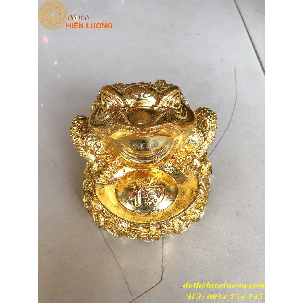 Tượng Thiềm Thừ Mạ Vàng To - cao 14cm