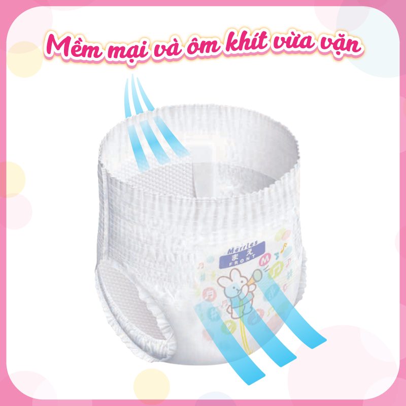 Combo 2 Tã/bỉm quần Merries size M - 58 miếng