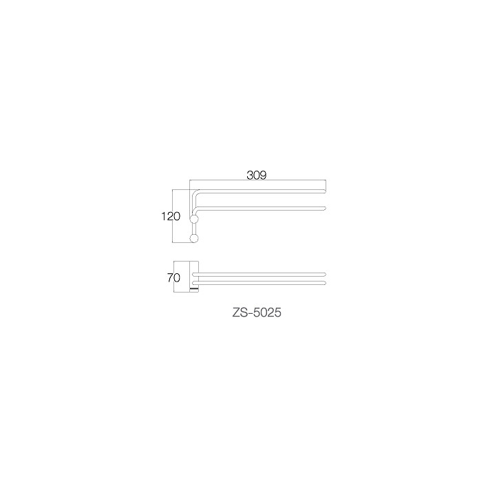 Thanh treo khăn xoay 30cm INOX SUS 304 WS ZS-5025