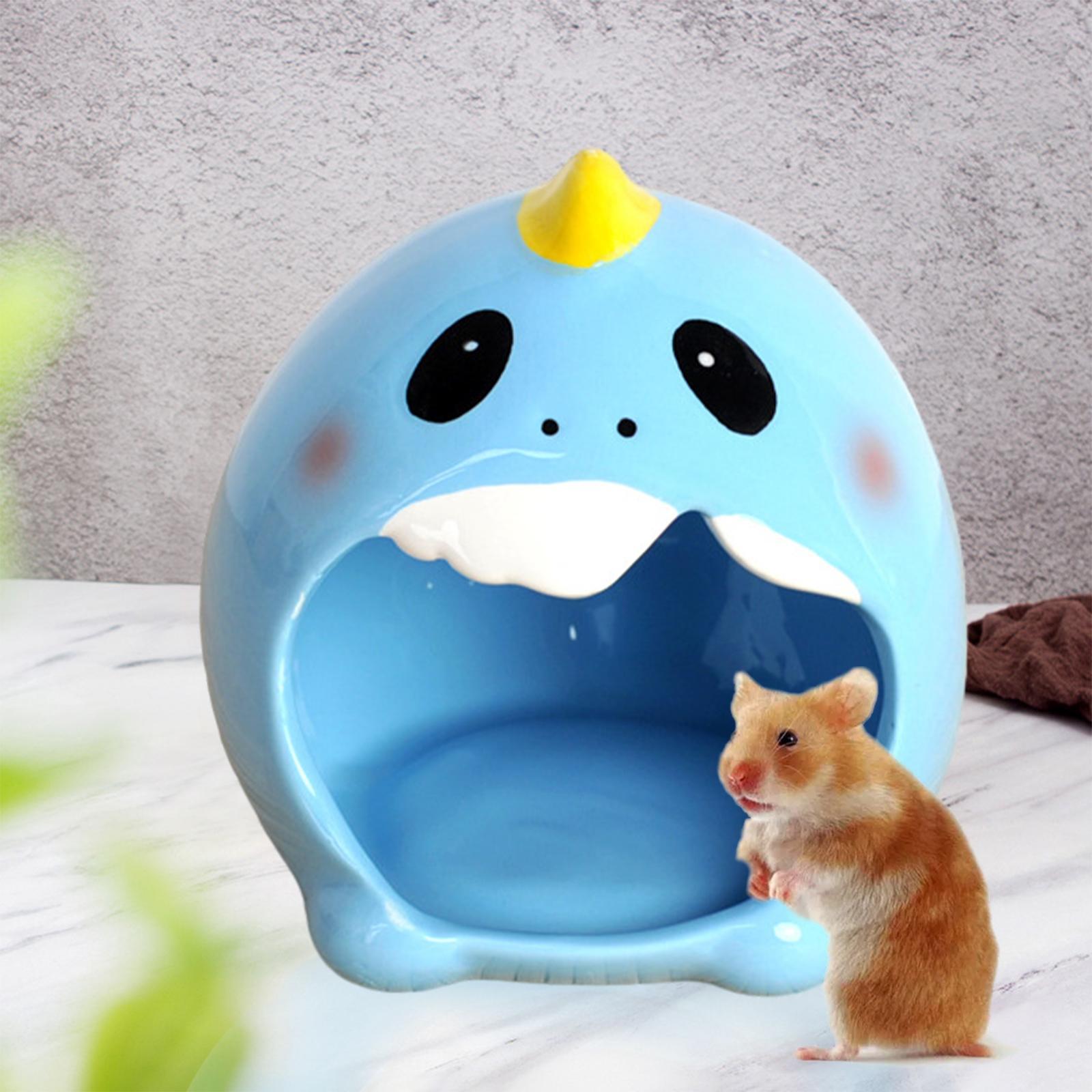 Ceramic Hamster Hideout Nest, Hamster Sand Bath, Summer Cooling Small Animal Pet Nesting Habitat Cage