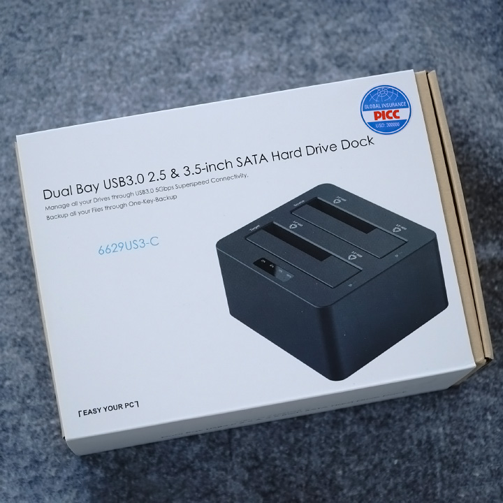 Dock ổ cứng chuẩn SATA USB3.0 hỗ trợ clone 6629US3-C