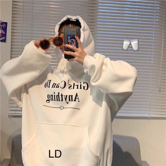 Áo hoodie Can Do chữ ngực LDU1019