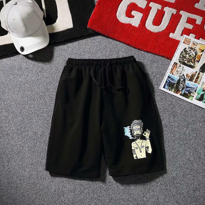 Quần ngắn thể thao ống rộng họa tiết hoạt hình thời trang cho nam