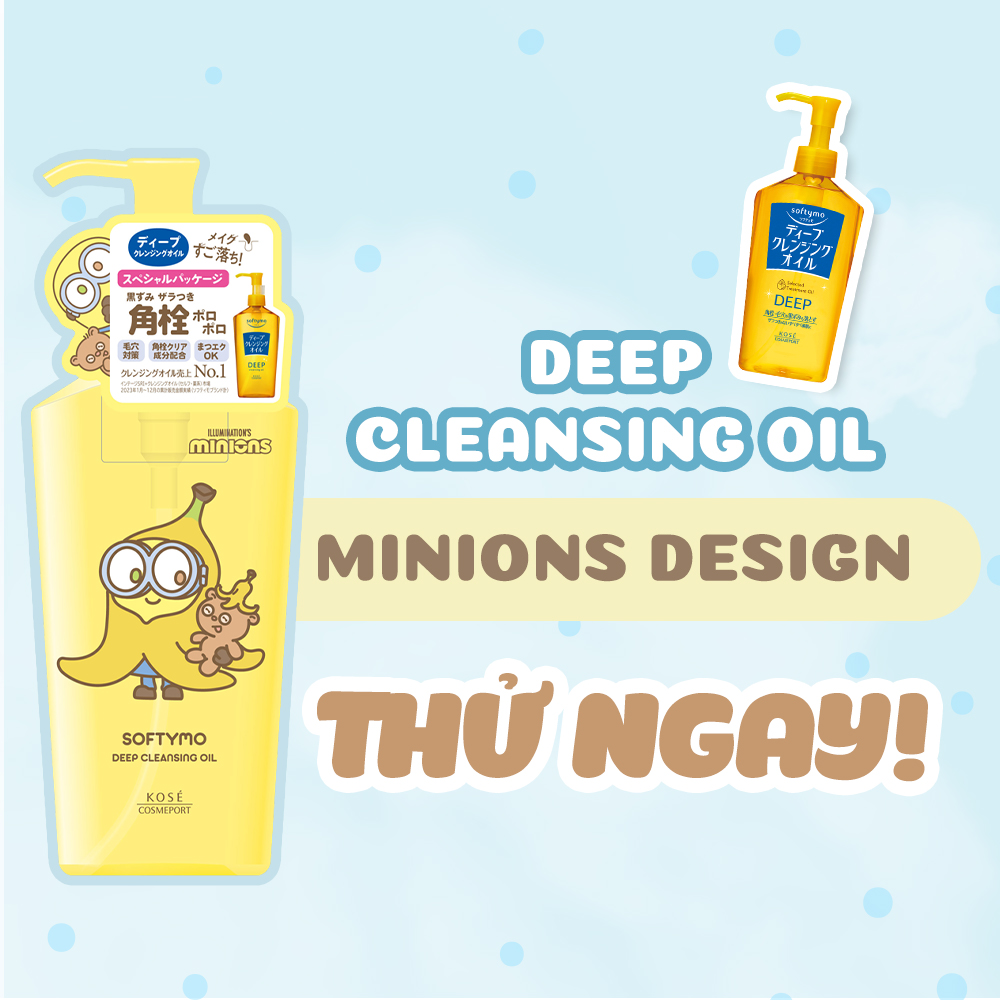Dầu Tẩy Trang Làm Dịu Nhẹ Làn Da Kose Softymo Speedy Cleansing Oil Phiên Bản Giới Hạn Minions 240ml (2 loại)