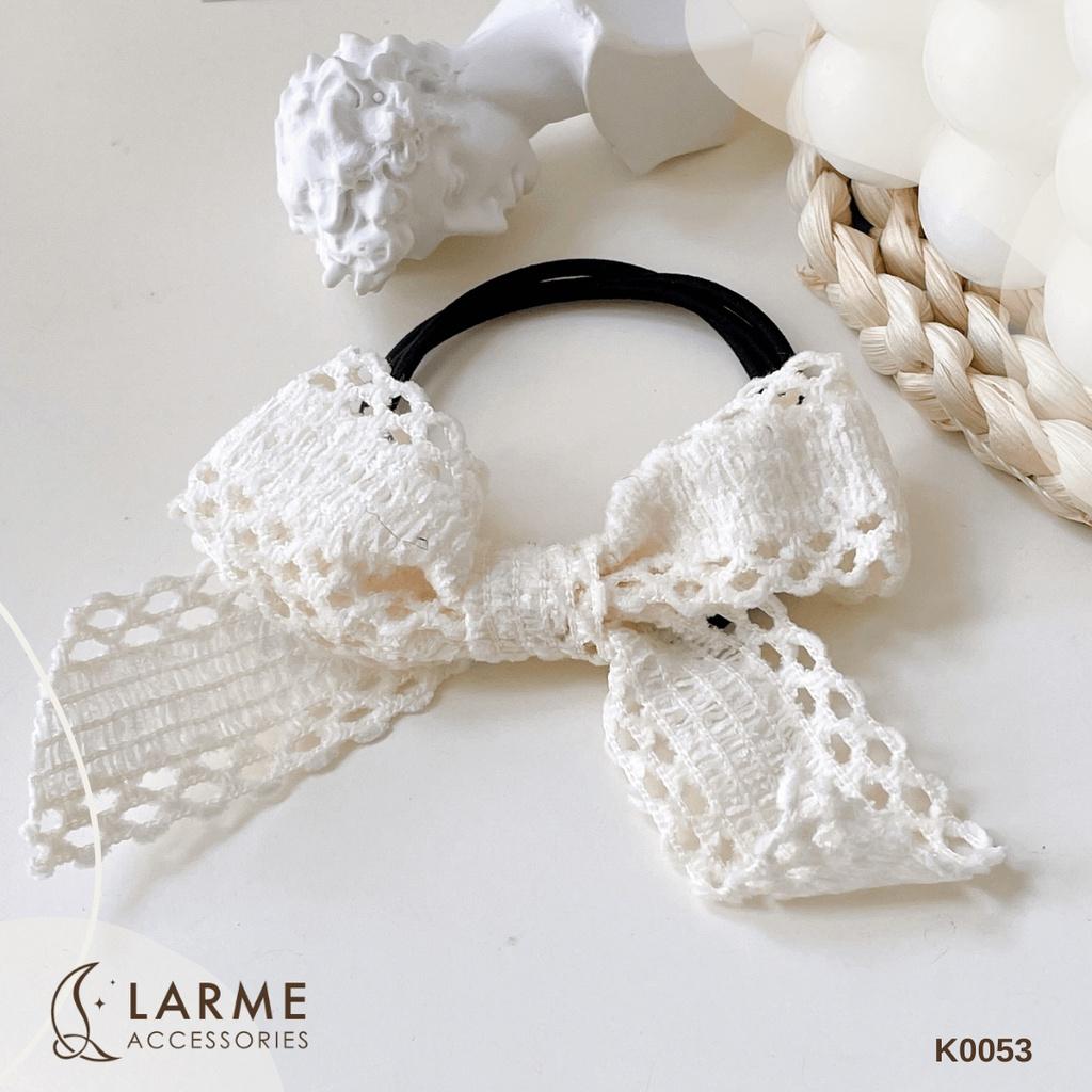 Dây cột tóc, dây buộc tóc vải hình nơ Hàn Quốc dễ thương Larme Accessories - K0053