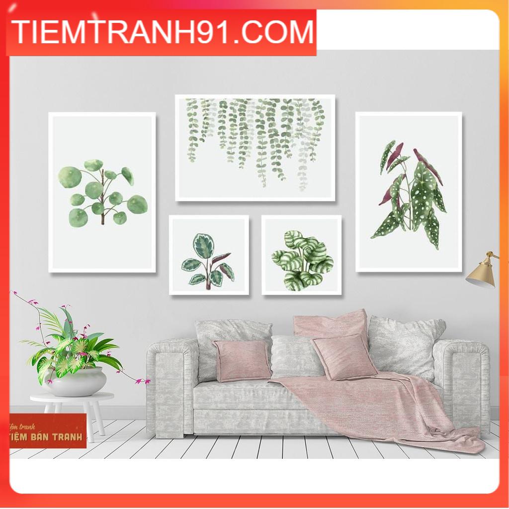 Tranh treo tường - Bộ 5 tranh canvas Bắc Âu hiện đại 01 , tranh canvas giá rẻ