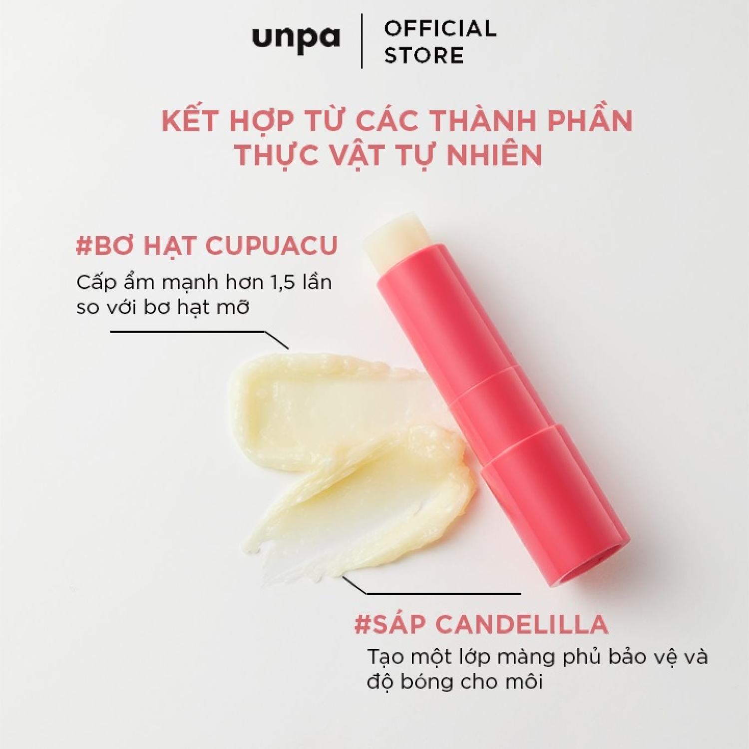 Combo gel tẩy tế bào chết môi và son dưỡng môi làm hồng và căng mọng môi Unpa Bubi Bubi Lip Scrub 10ml + Unpa Bubi Bubi Lip Balm 3.8g 