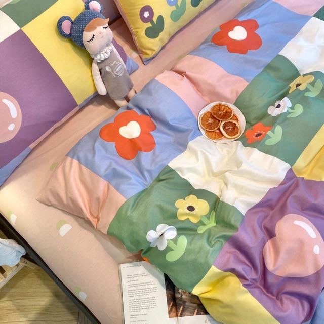 Set Chăn Ga Gối Hàng Nhập Khẩu Cao Cấp 4 Món 100%cotton Cô Bé Mùa Thu Ngộ Nghĩnh