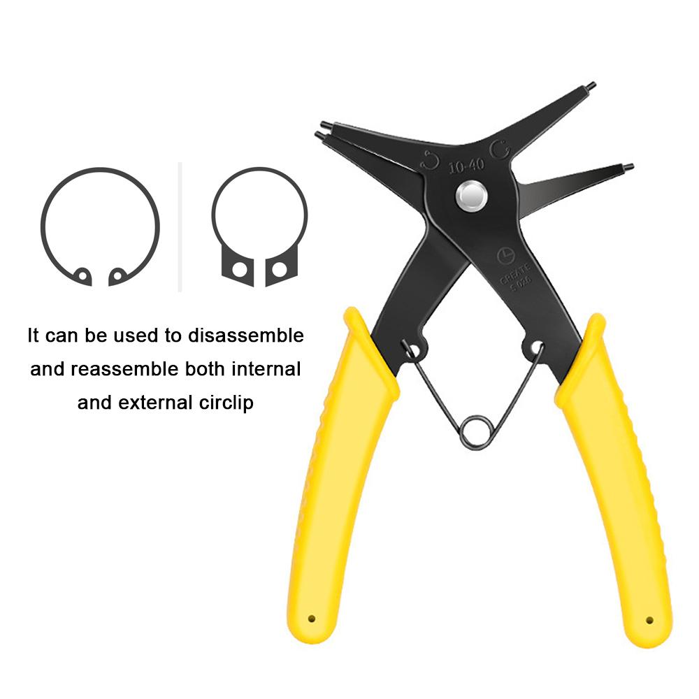 2 In 1 Circlip Pliers Internal External Dual-use Retaining Snapring Plier Multifunctional Circlip Pliers Hand Tool