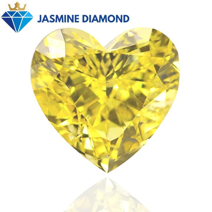 Kim cương nhân tạo Mỹ Moissanite giác cắt Heart vàng vivid
