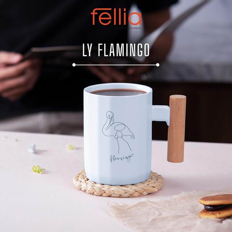 Ly cốc sứ Flamingo Fellia tay cầm gỗ cách nhiệt, chống trơn phong cách văn phòng, thanh lịch_844910040