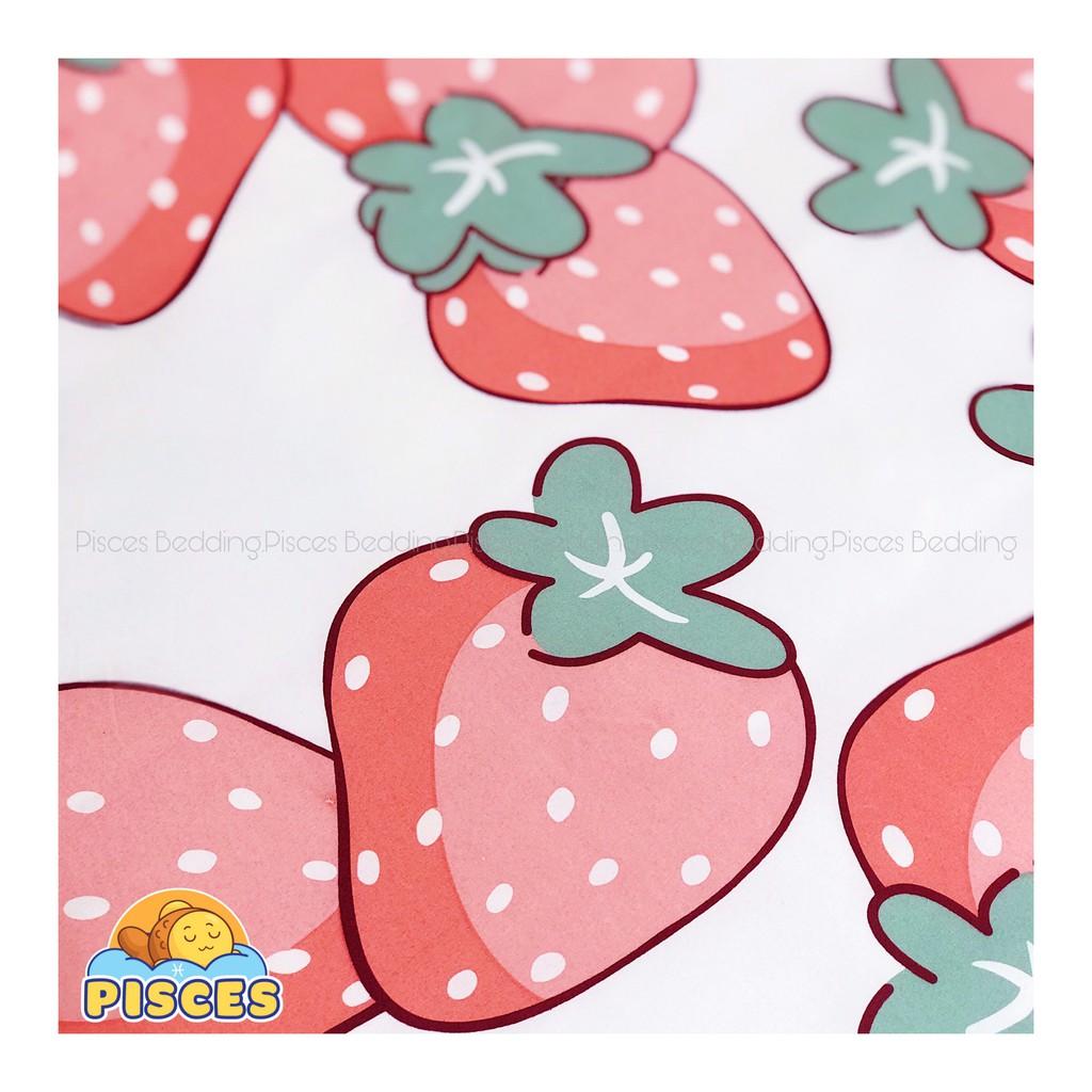 Bộ Chăn Ga Gối Cotton Poly Dâu Tây