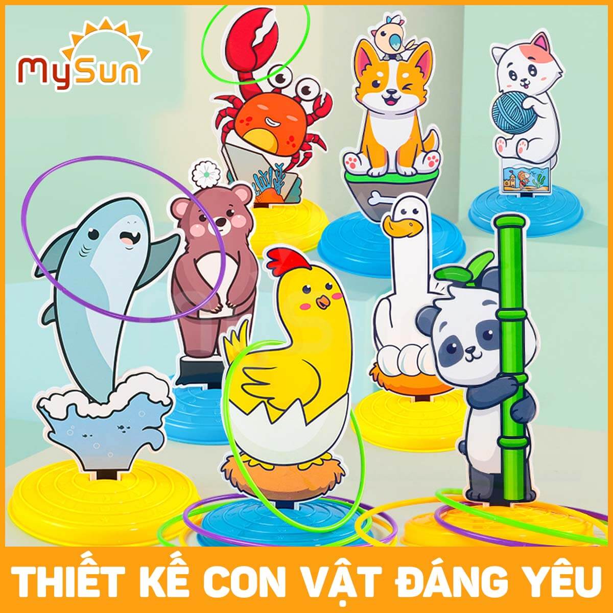 Bộ đồ trò chơi NÉM VÒNG cổ chai cho bé giải trí giảm căng thẳng MySun