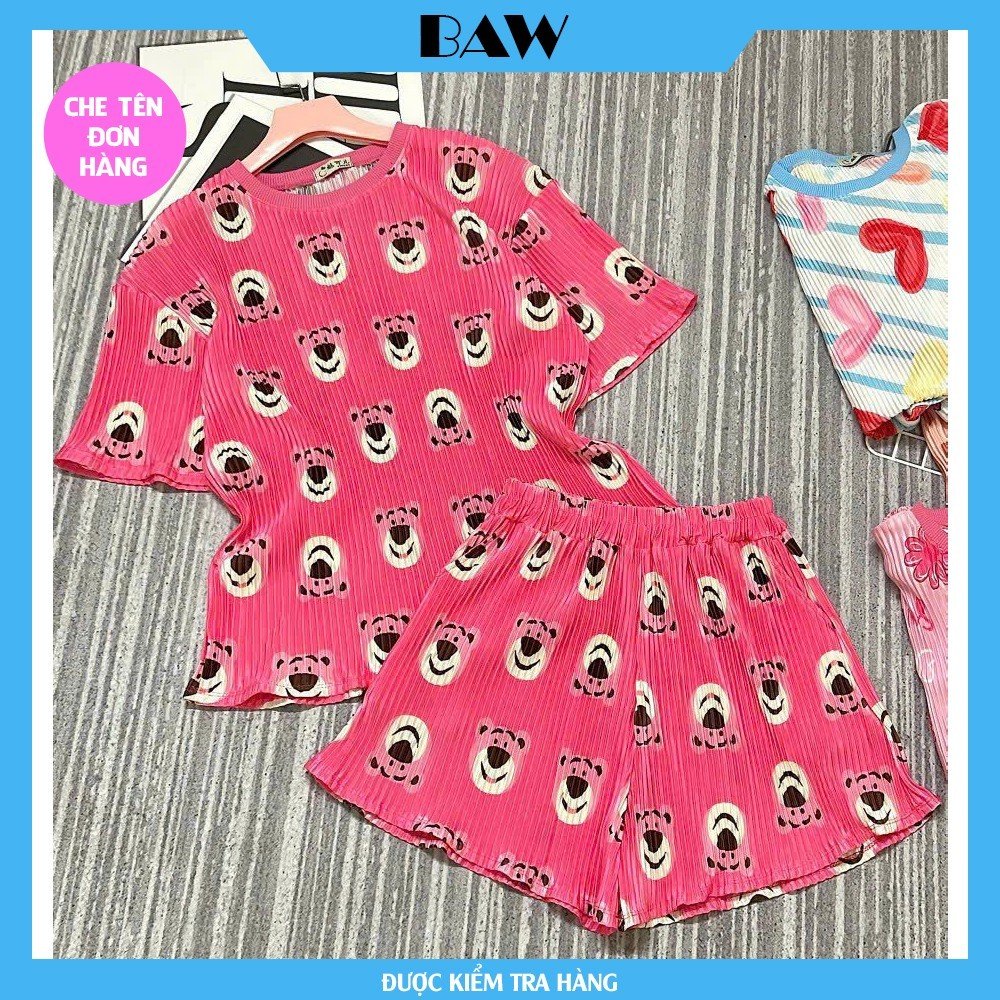 Đồ Bộ Nữ, Đồ Bộ Nữ Mặc Nhà, Đồ Bộ Nữ Thun Cotton Dày Dặn In Họa Tiết Siêu Dễ Thương, Đồ Bộ Ngủ Nữ, Đồ Ngủ Nữ Thoáng Mát Thương Hiệu Baw KG1