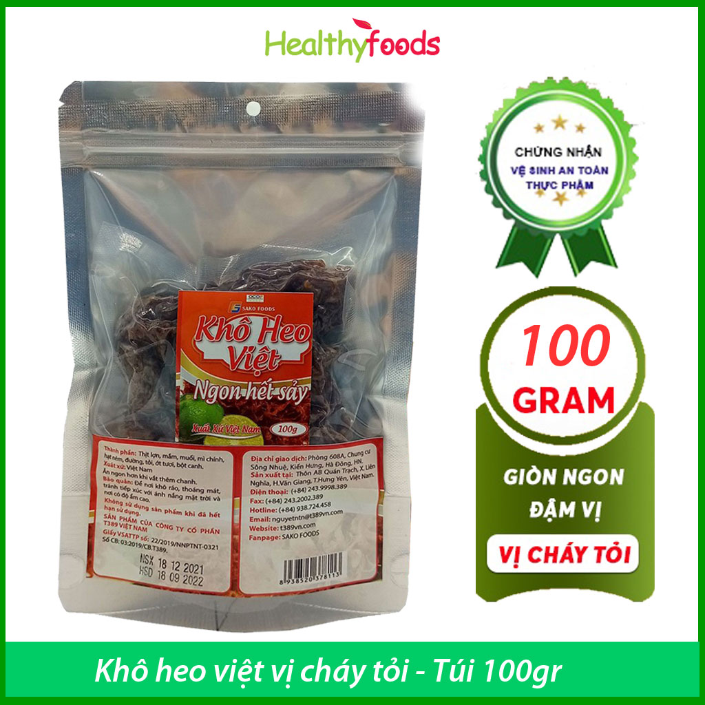 Khô Heo Cháy Tỏi Cao Cấp Sako Foods, An Toàn, Chất Lượng, Khô Heo Giòn Ngon Đậm Vị, Ăn Vặt Ngon Mê Ly – Hàng Chính Hãng