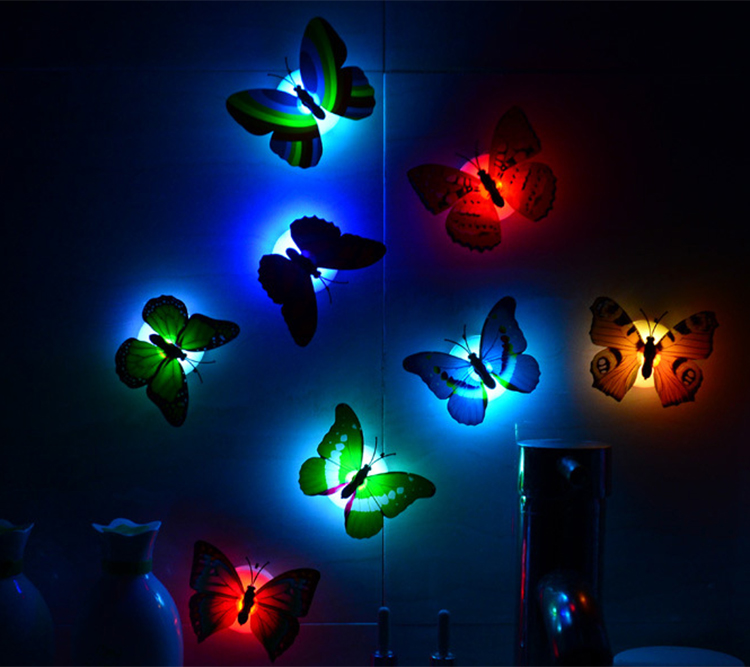 Combo 5 Đèn Led Dáng Tường Kiểu Dáng Bướm Phát Quang