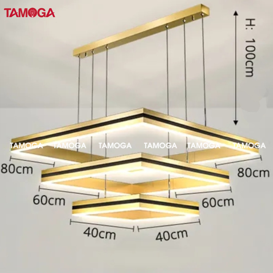 Đèn treo trần trang trí phòng khách 3 vòng TAMOGA DENTYS 212