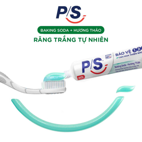 Bộ 3 Kem Đánh Răng P/S Trắng Răng Lành Tính - 100% Kiểm Chứng 230g/ hộp- Thiên Nhiên Baking Soda - Hương Thảo