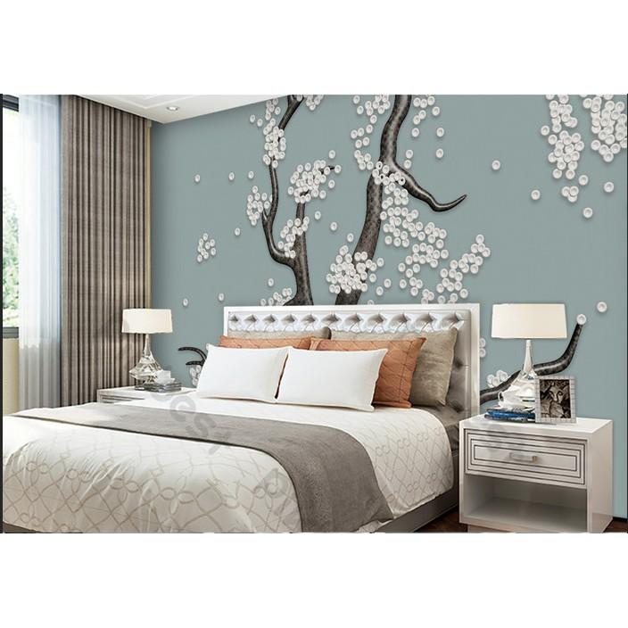 Tranh dán tường Tường hoa phong cách hiện đại, tranh dán tường 3d hiện đại MS674602
