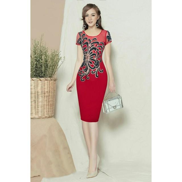 Đầm body CAO CẤP KẾT CƯỜM XOẮN EO - Size M/L đến 57kg MMR