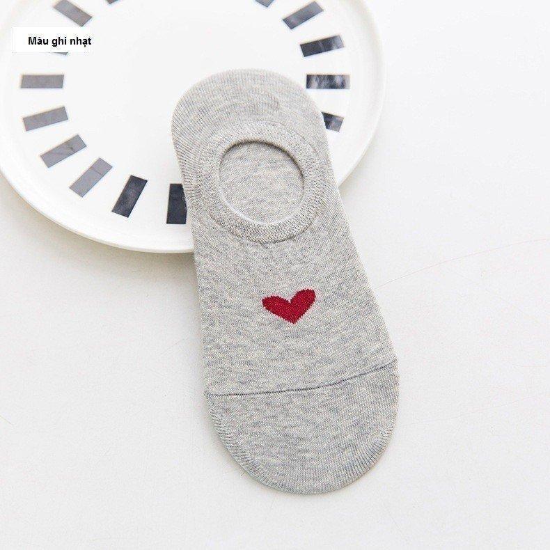 Tất lười, vớ lười nữ trái tim cổ ngắn Mhan cao cấp, có đệm chống tuột, chất liệu 100% cotton siêu thấm hút, thoáng khí, phong cách Nhung Đen