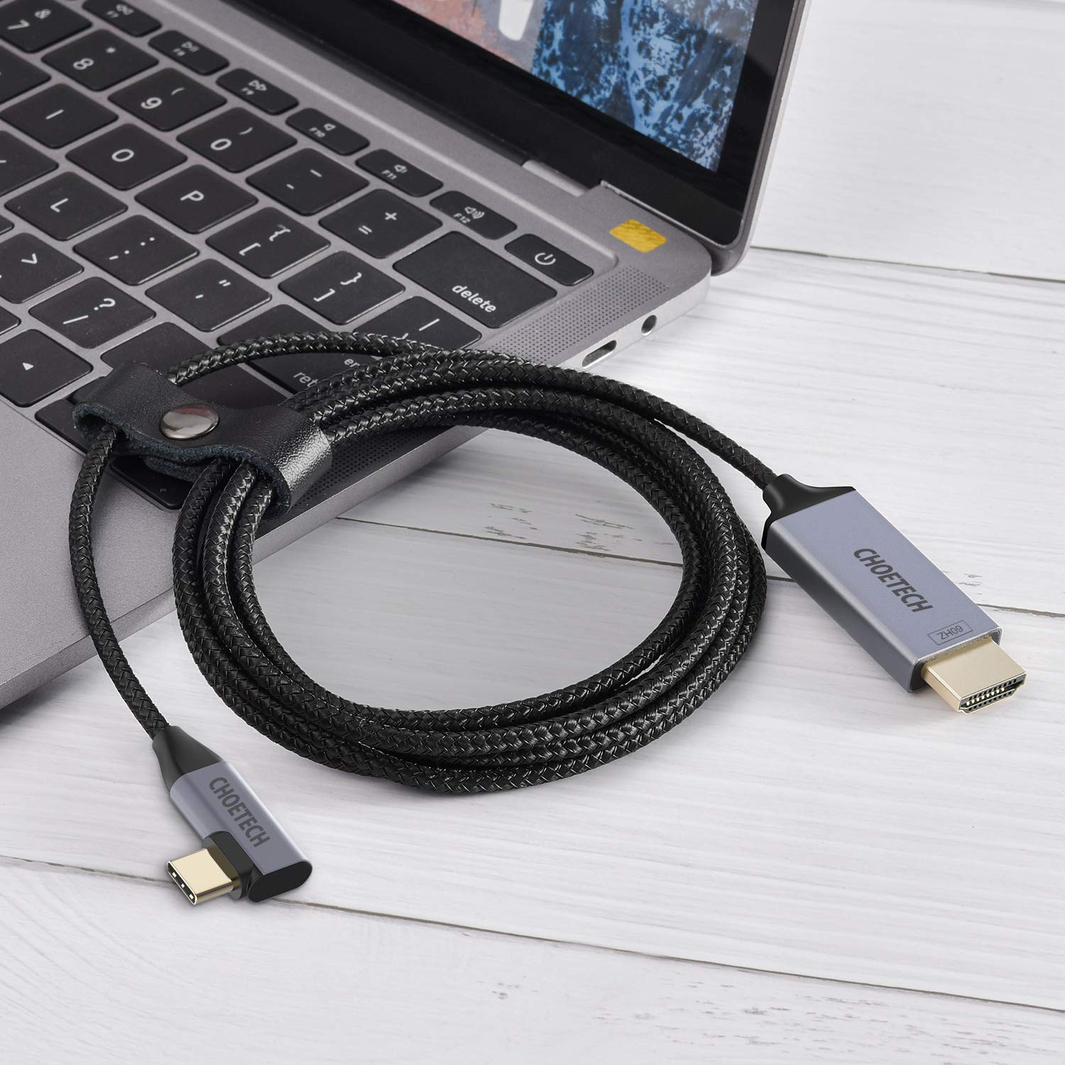 Dây cáp chuyển PD Type-C 3.1 ra cổng HDMI chuẩn 4K hiệu CHOETECH XCH1803 cho điện thoại Macbook Table Tốc độ ổn định 10Gbps 60Hz dài 180CM - Hàng chính hãng