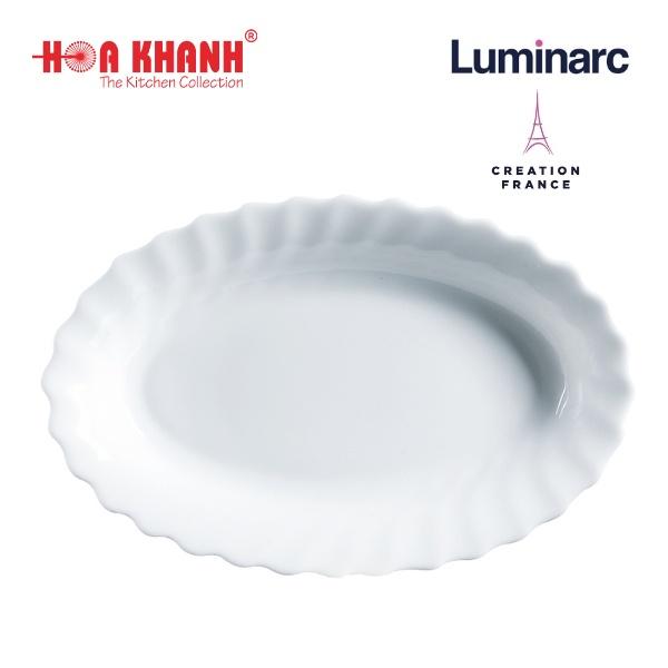 Hình ảnh Đĩa Oval Thủy Tinh Luminarc Diwali Trianon Trắng 22cm - bộ 6 đĩa - N3648