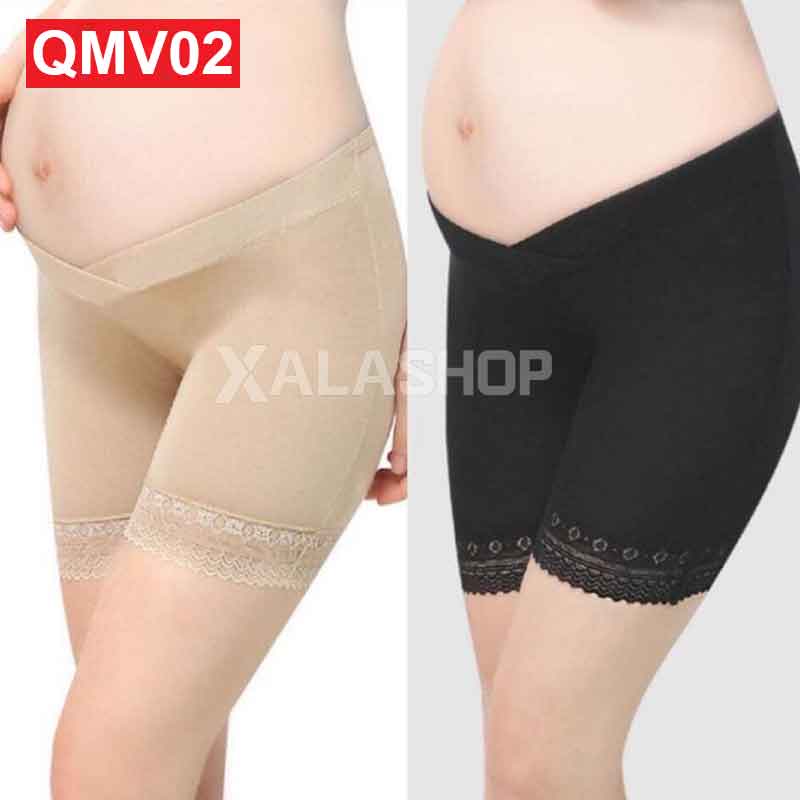 Quần mặc váy cotton cạp chéo chân ren QMV01