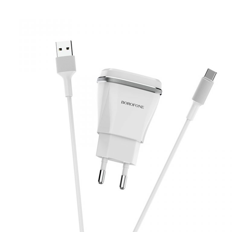 Bộ Cóc Cáp Sạc BA1A Borofone - 1 Cổng USB - cổng Type-C - chuẩn EU - Hàng Chính Hãng