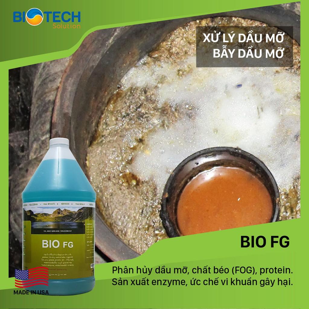 Hàng Mỹ - Vi Sinh Xử Lý Dầu Mỡ Đóng Dày Đặc Bio Fg – Chai Gallon = 3,785 Lít