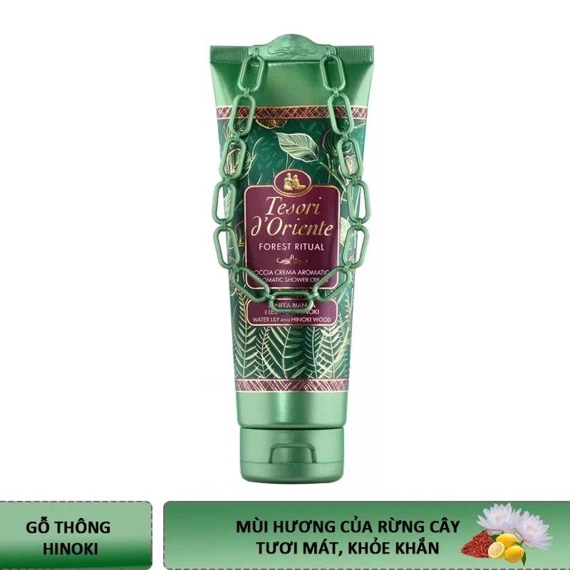 Sữa Tắm Tesori D'Oriente Gỗ Thông Hinoki Chính Hãng ( Tuýp 250ml - Chai 500ml kèm vòi nhập khẩu trực tiếp từ Ý )