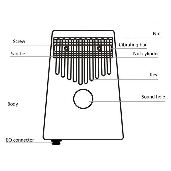 Đàn Kalimba 10 Phím Gỗ Mahogany Gecko K10MEQ Kèm Hộp Đựng (Có EQ)