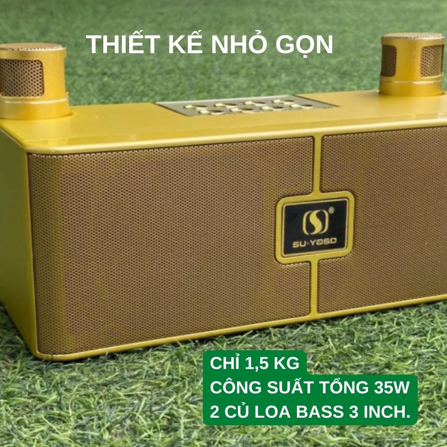 Loa Bluetooth Karaoke Su-Yosd YS204 ( YS-204 ) - Loa xách tay chất liệu nhựa ABS cao cấp, kèm micro thay đổi tone giọng thú vị - Hàng nhập khẩu