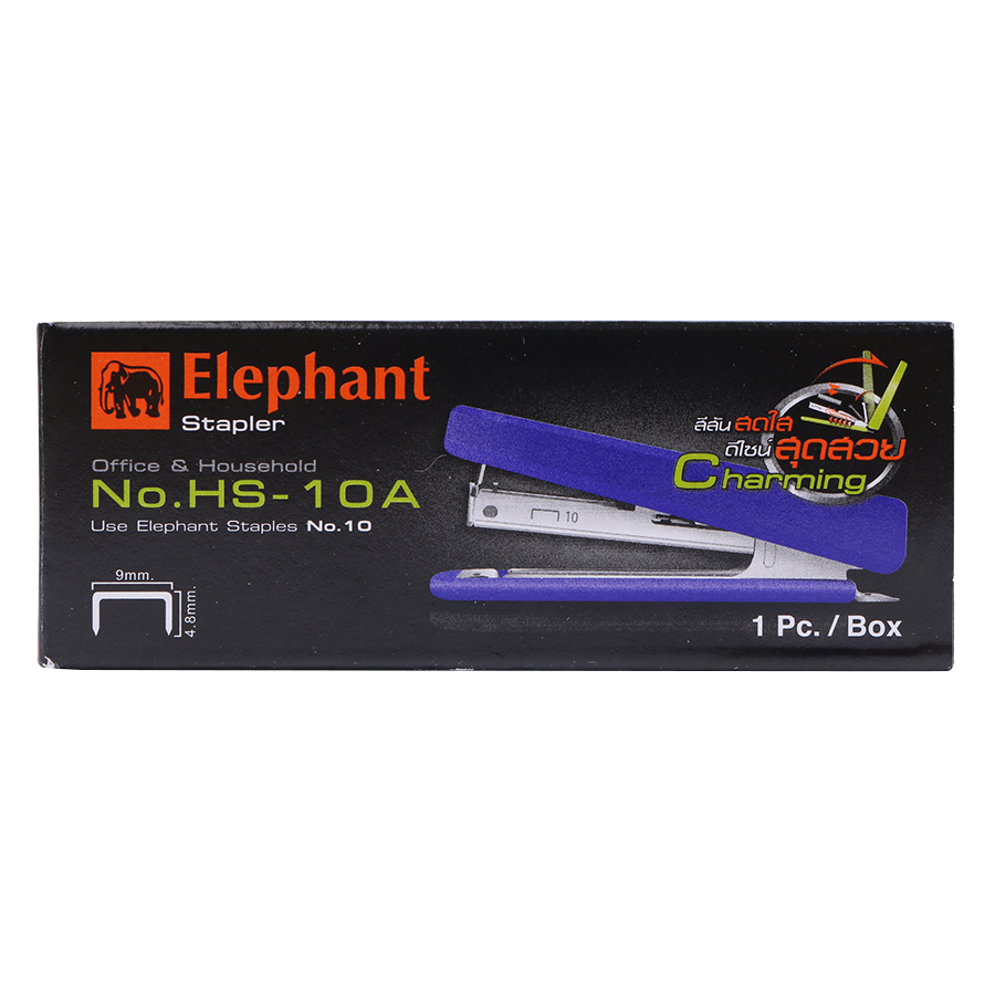 Bấm Kim Số 10 Vỏ Nhựa Elephant No.HS-10A - Màu Ngẫu Nhiên