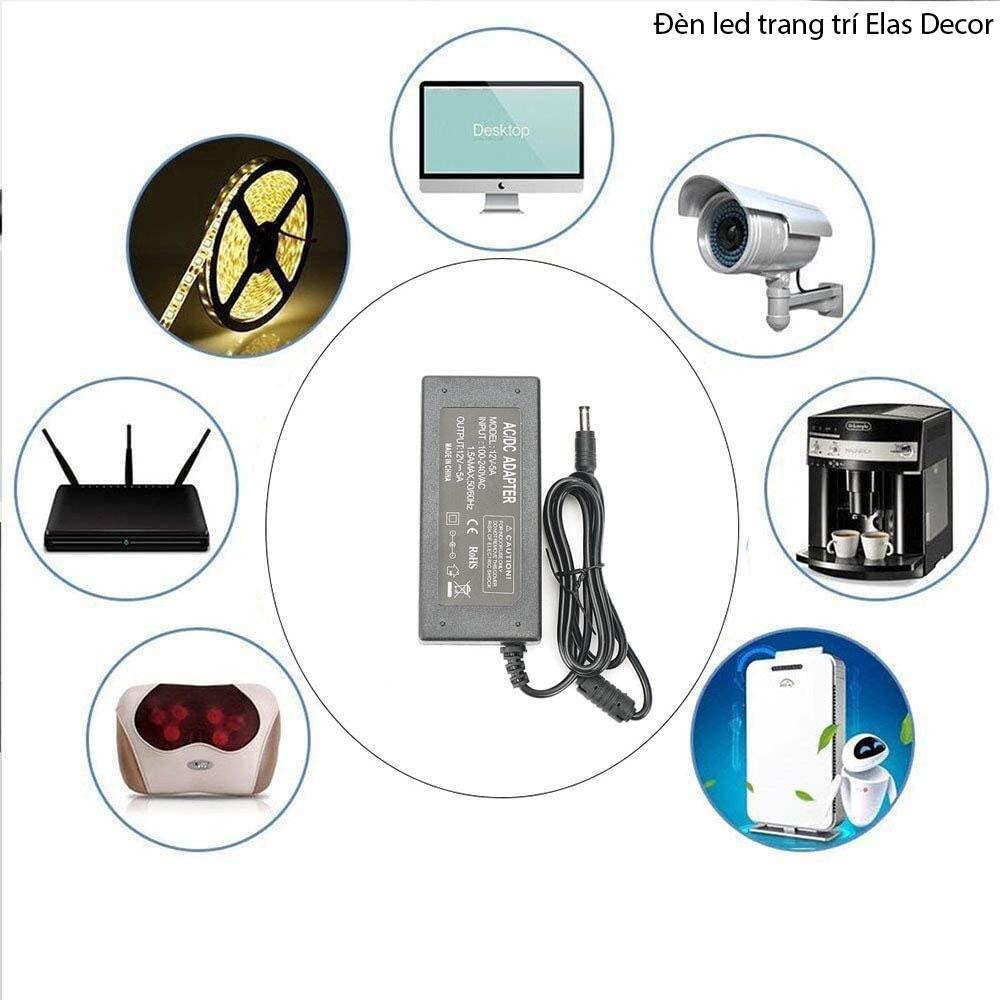 Bộ Adapter 12V-5A , Bộ Adapter Chuyển Đổi Nguồn 12V-5A (DC) (Đen),Nguồn 12V 5A Adapter Led Dán, Nguồn Led Dây