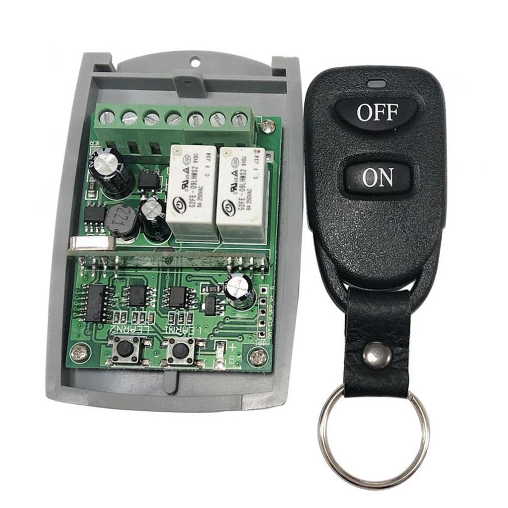 2CH Wireless Remote Control Switch - Relay Receiver & RF Transmitter For Light, Garage, Gate, Lifting Equipment