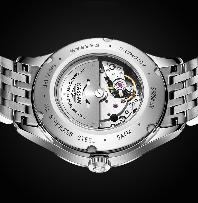 Đồng hồ nam chính hãng KASSAW K8885-2 Kính sapphire ,chống xước ,Chống nước 50m ,Bảo hành 24 tháng,Máy cơ ,dây thép không gỉ