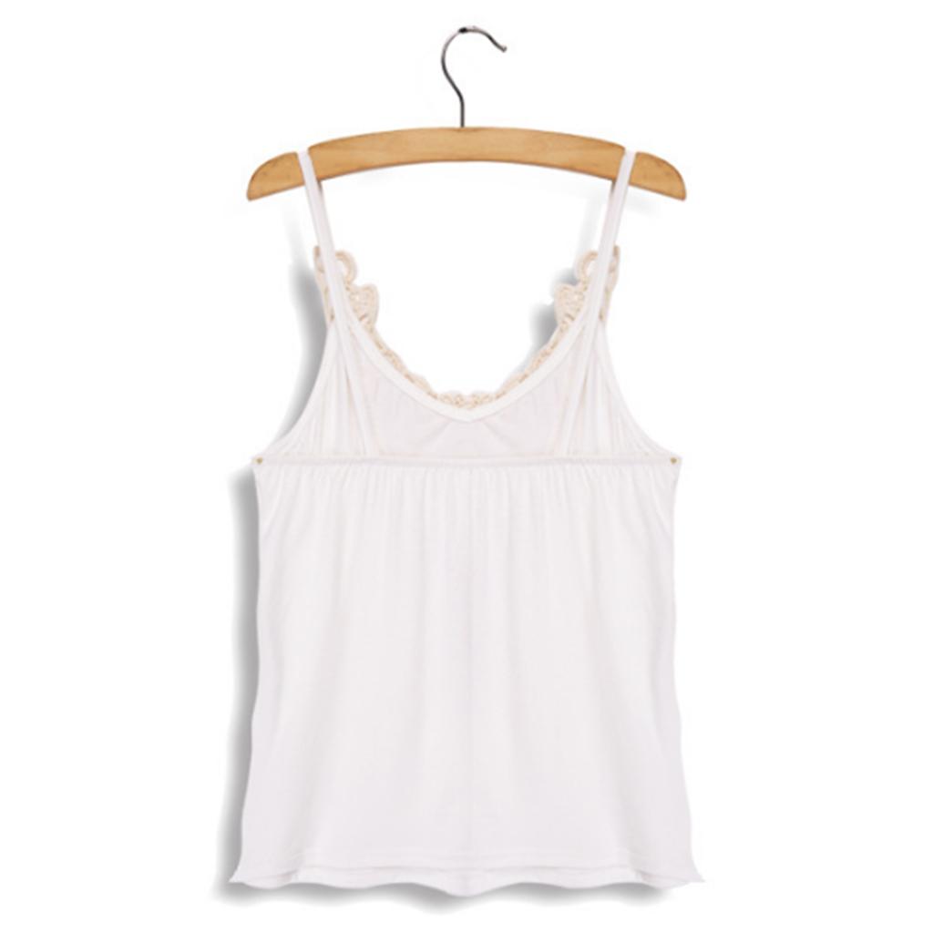 Girls Ladies Women Cotton Tank Tops Sleeveless Lace Vest Blouse Crop Top