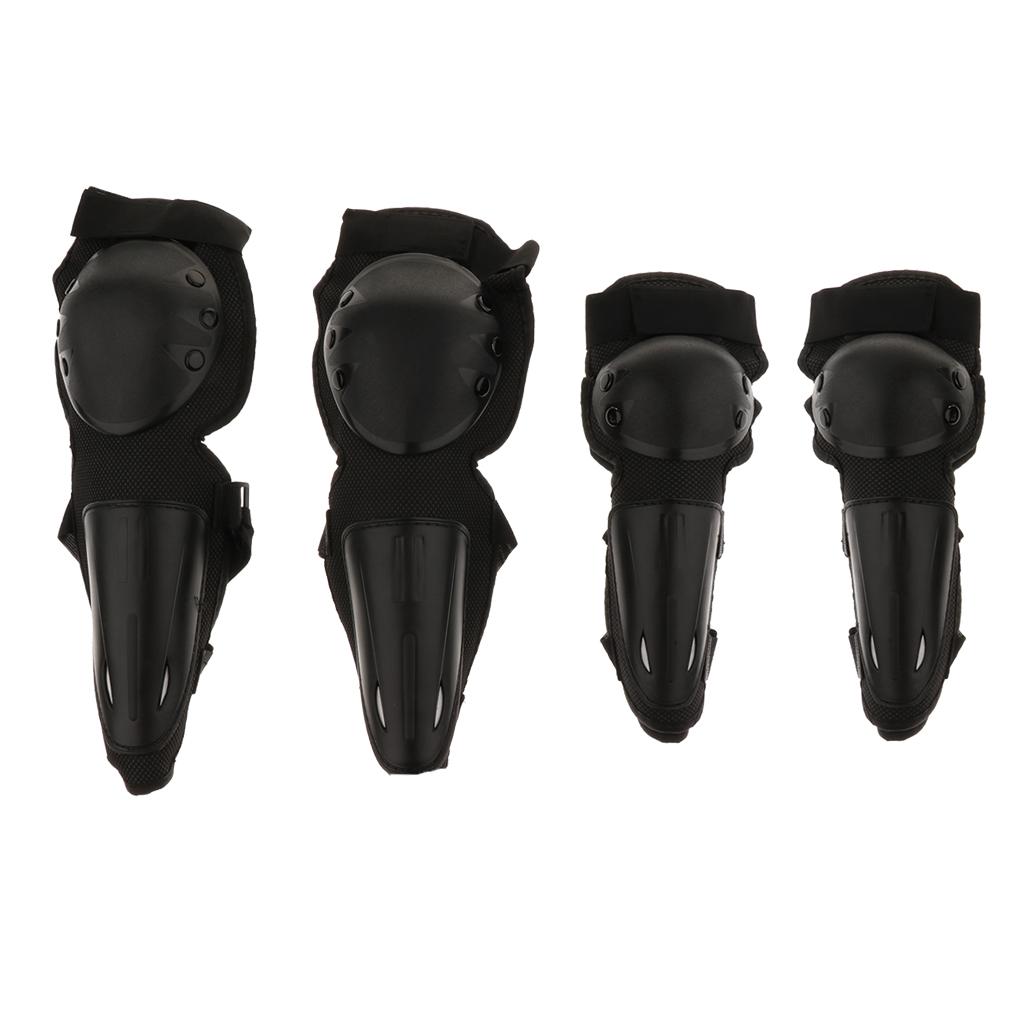 4 Piece Adult Elbow Knee Shin  Pads Protector for Motorcycle Bike