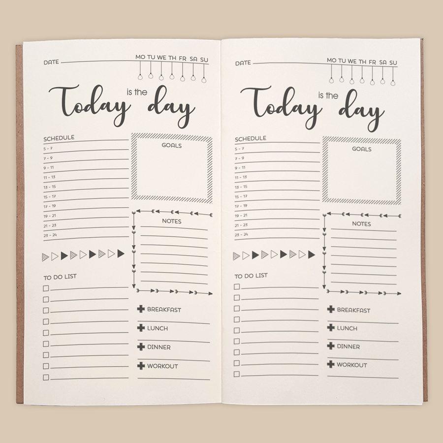 Sổ tay Planner &quot;Vui Mỗi Ngày&quot; bìa cứng xi măng 21x11 to-do list, thời gian biểu, check list, nhắc việc, lịch hẹn