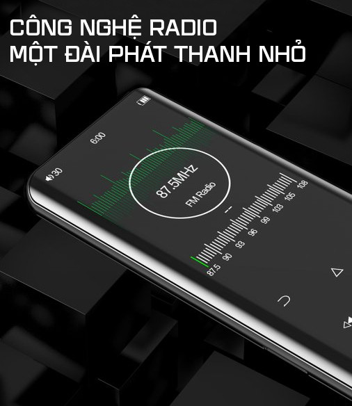 Máy Nghe Nhạc MP3 Màn Hình Cảm Ứng Bluetooth Ruizu D25 Bộ Nhớ Trong 16GB - Hàng Chính Hãng