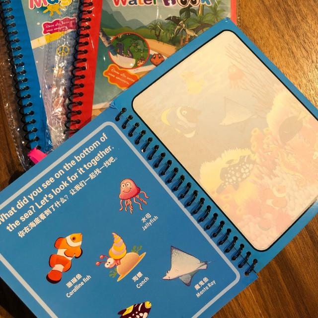 Sách tô màu nước ma thuật, Tập tô màu nước thần kỳ Magic Water Book - Giáo dục toàn diện Montessori