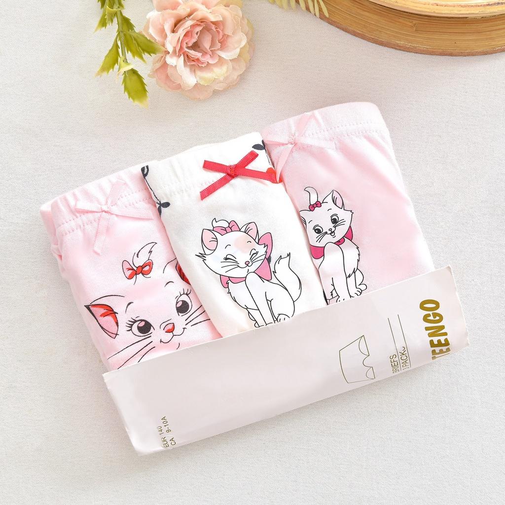 Quần chip bé gái 3-12 tuổi set 3 chiếc hãng TEENGO, Quần lót cho bé xuất Nhật vải cotton siêu co giãn