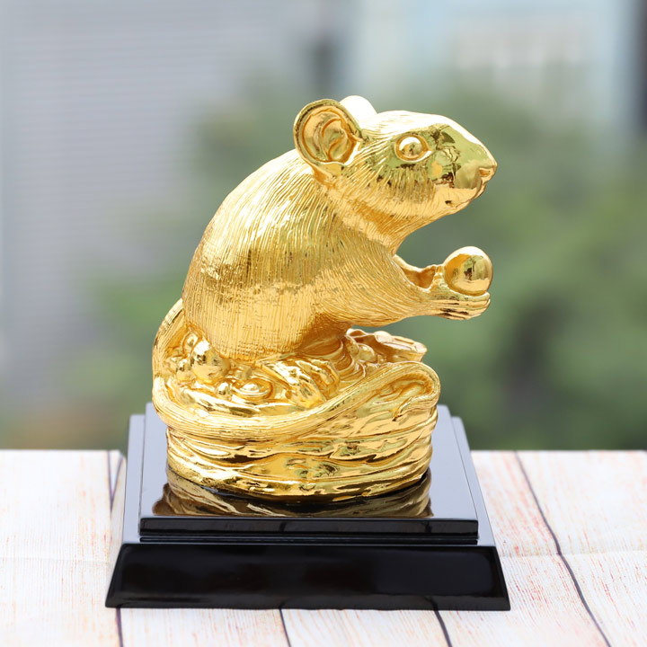 Tượng Chuột vàng sung túc - Linh vật tuổi Tý mạ vàng