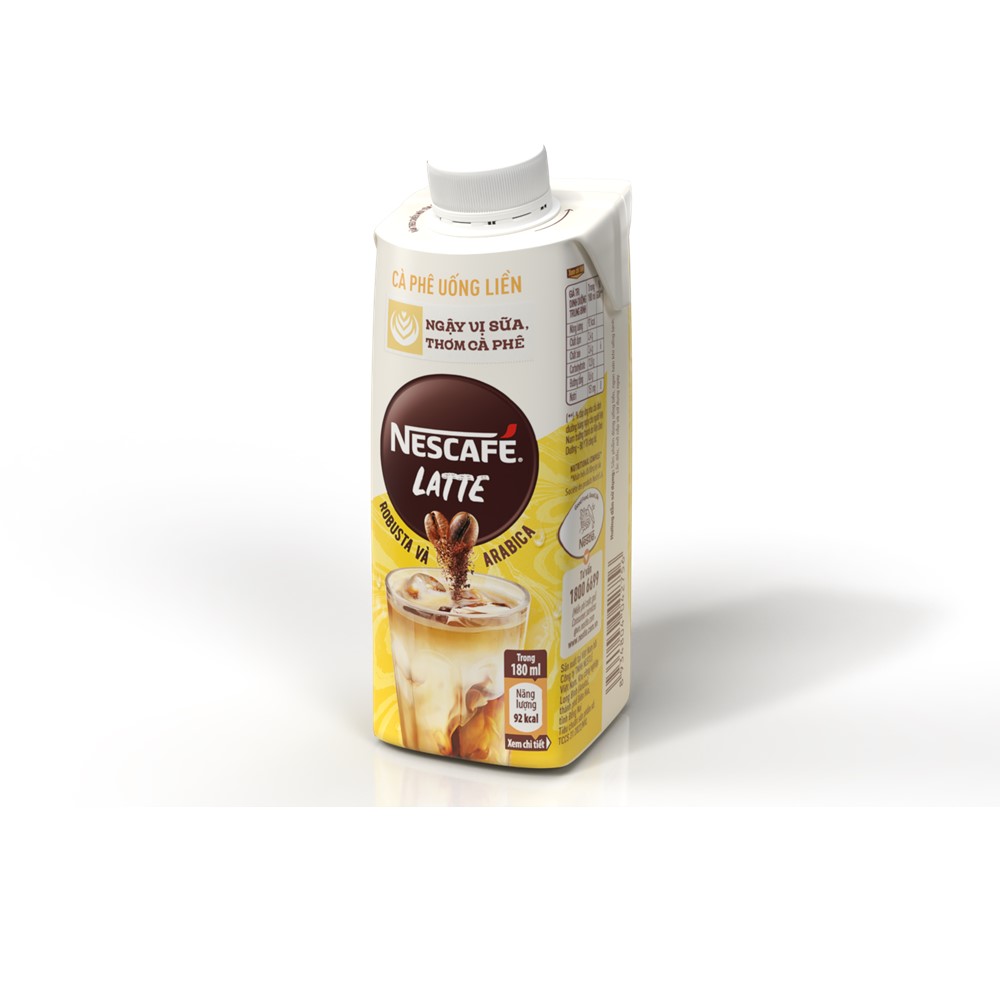 Thùng 24 hộp cà phê uống liền Nescafé Latte (hộp 180ml) - [Tặng chảo Elmich 24cm]