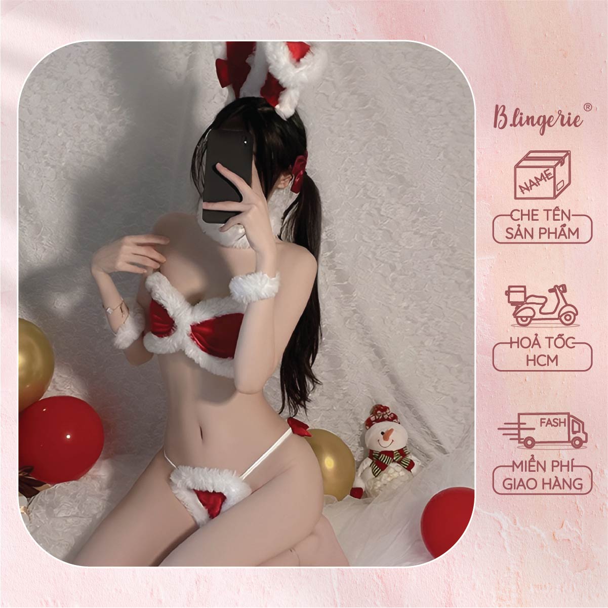 Bộ Cosplay Bé Thỏ Đêm Noel - B.Lingerie