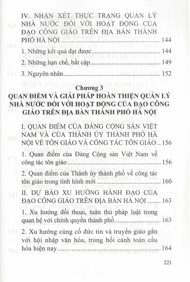 Quản Lý Nhà Nước Đối Với Hoạt Động Của Đạo Công Giáo Trên Địa Bàn Thành Phố Hà Nội - Một Số Vấn Đề Lý Luận Và Thực Tiễn